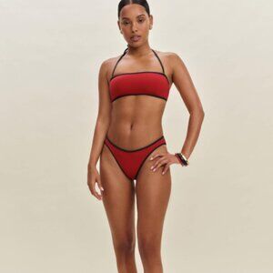 Reformation Douro Bikini Bottom Red - Size S
